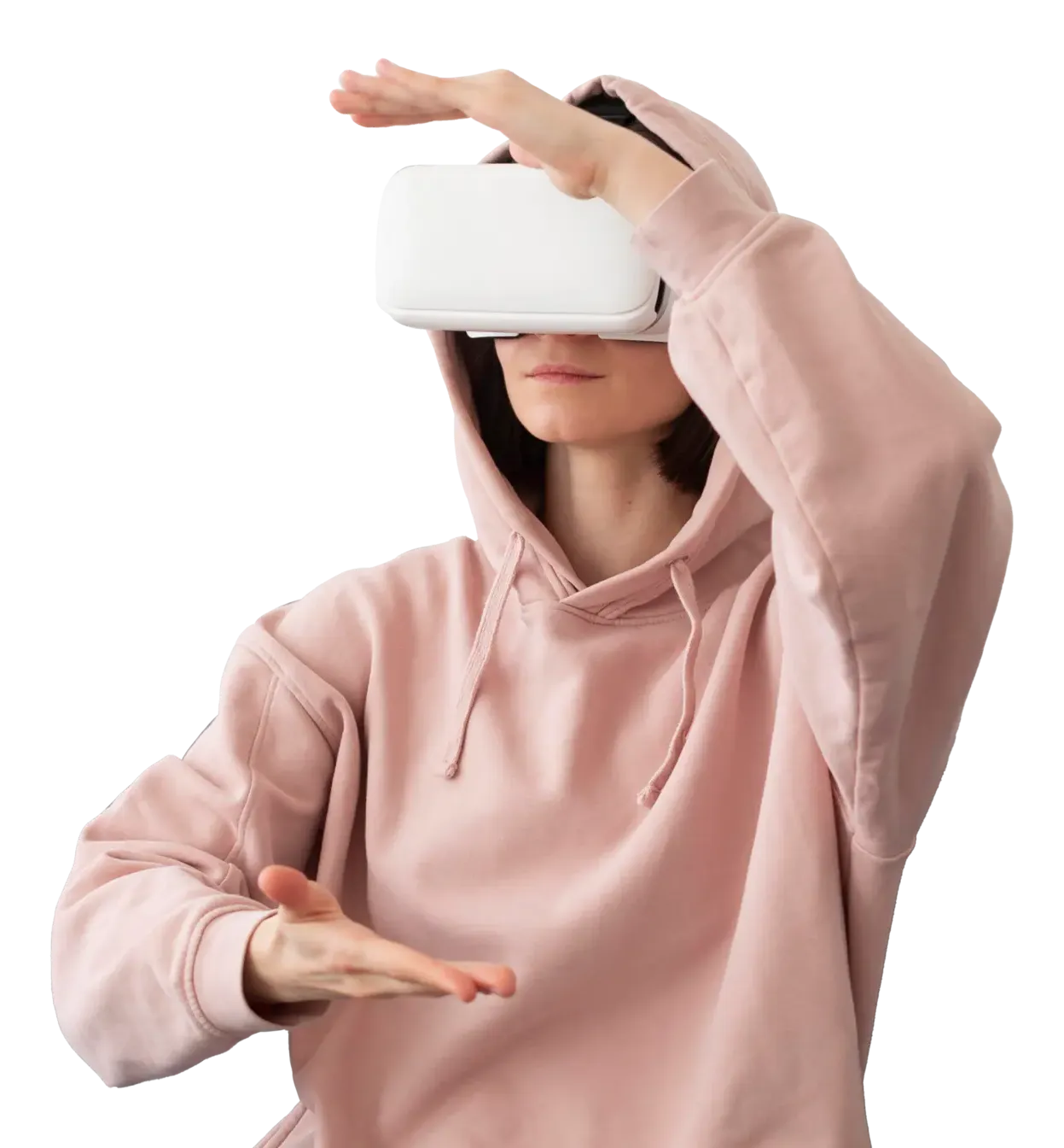 Girl using virtual reality glasses